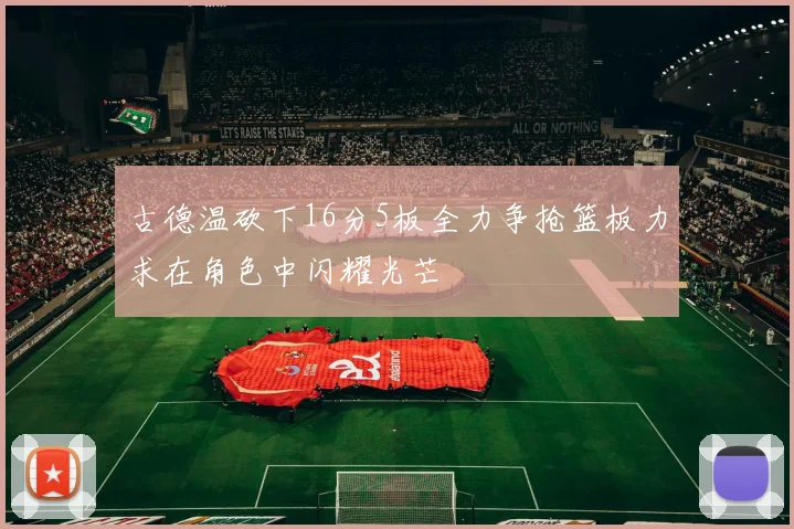 古德温砍下16分5板全力争抢篮板力求在角色中闪耀光芒